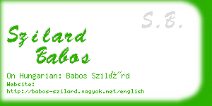 szilard babos business card